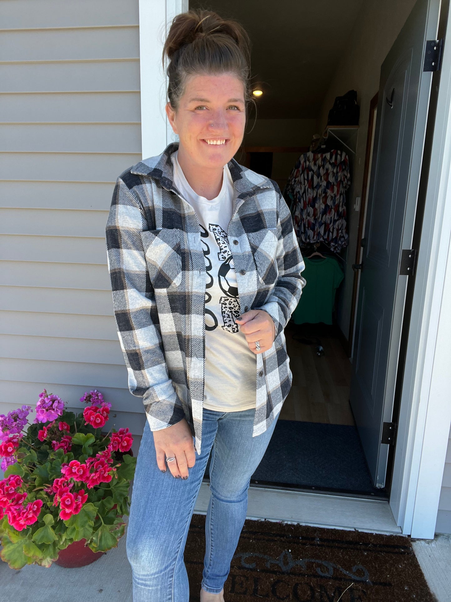 Brea Plaid Button Up Top *Final Sale*