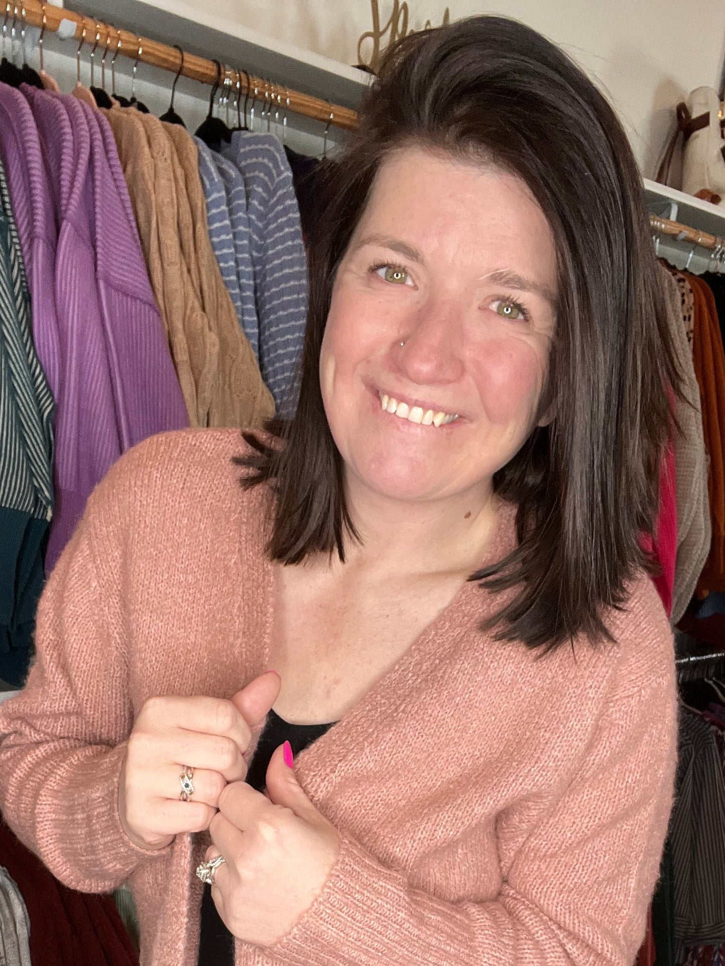 Madison Cozy Cardigan - Dusty Rose