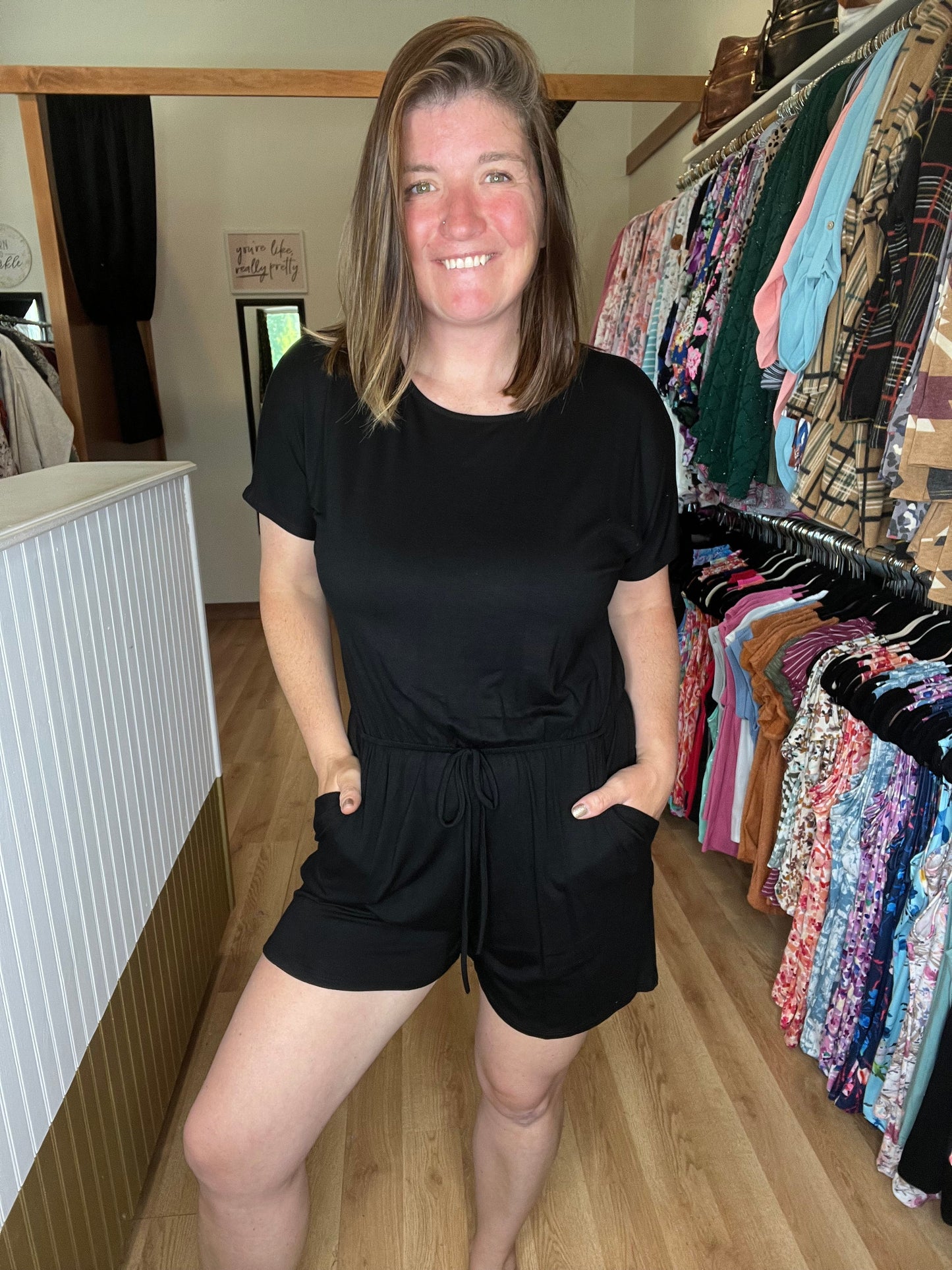 Honey Relaxed Solid Romper *Final Sale*