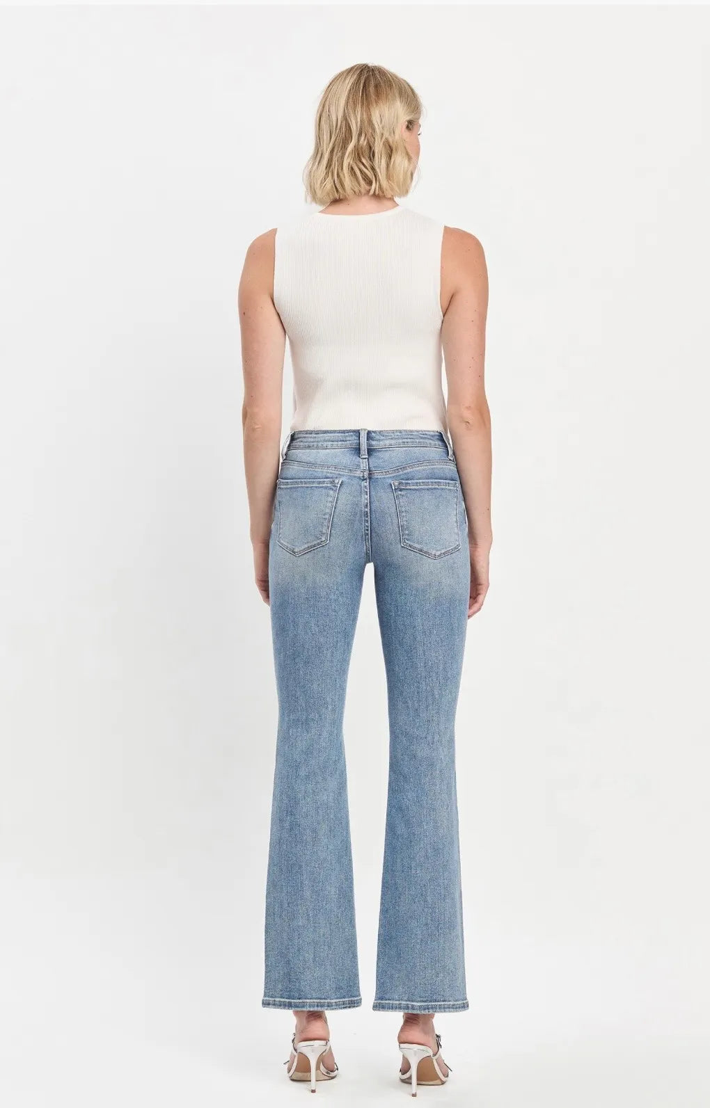 Mid Rise Full Length Bootcut Jeans
