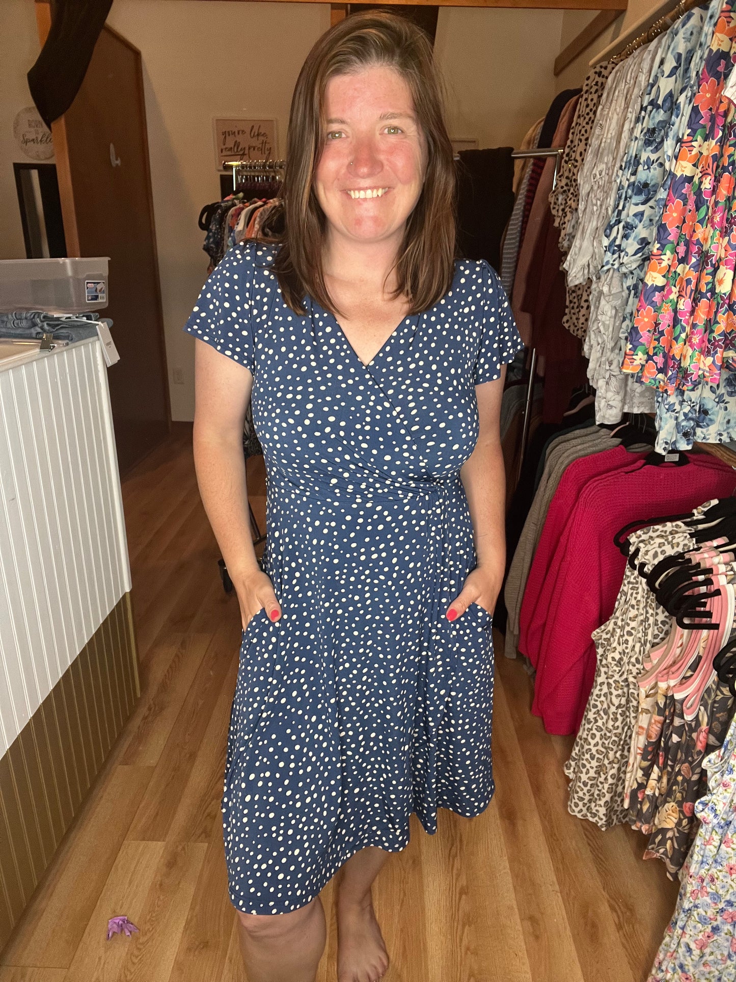 Midnight Stroll Polka Dot Dress
