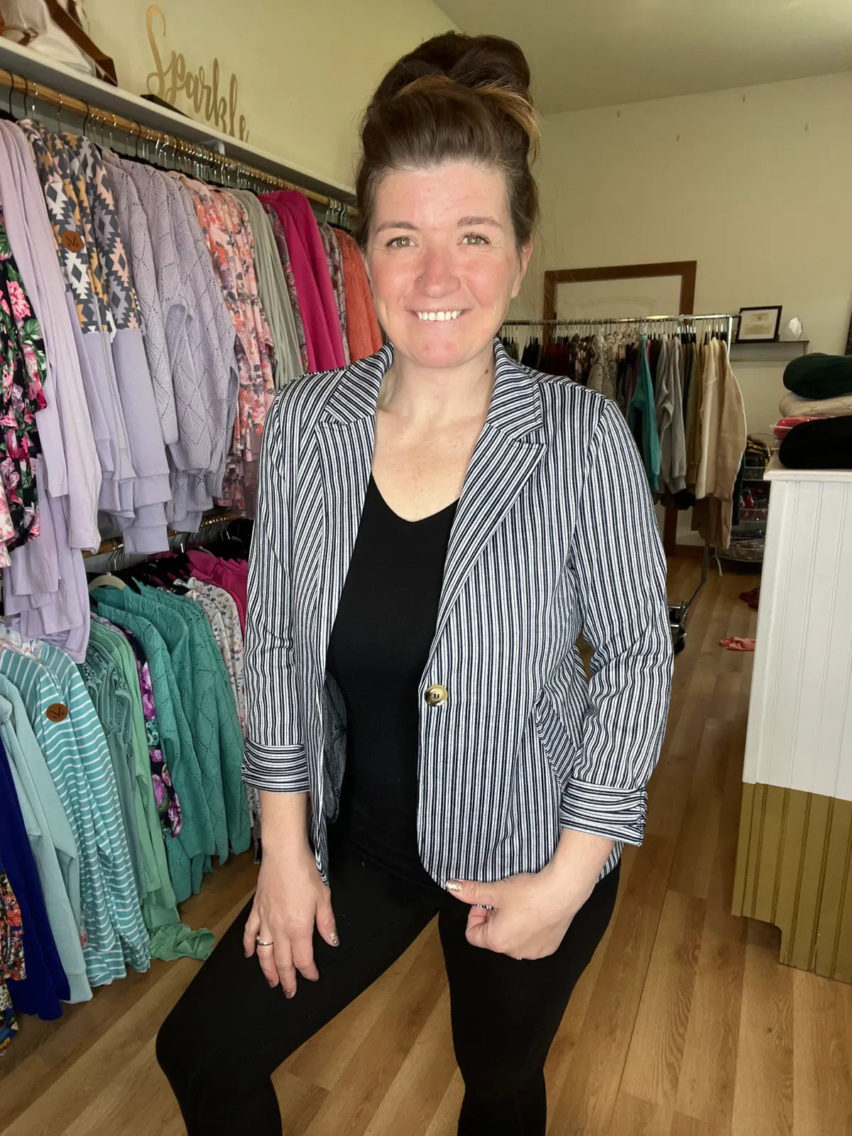 Navy Striped Blazer *Final Sale*