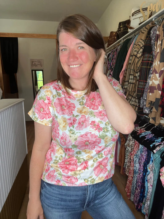 Hazel Pink Floral Tee *Final Sale*