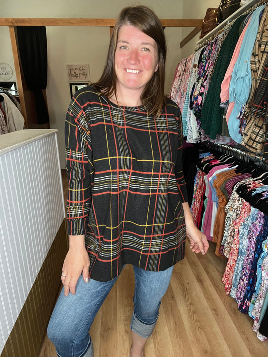 Violet Checkered Tunic *Final Sale*