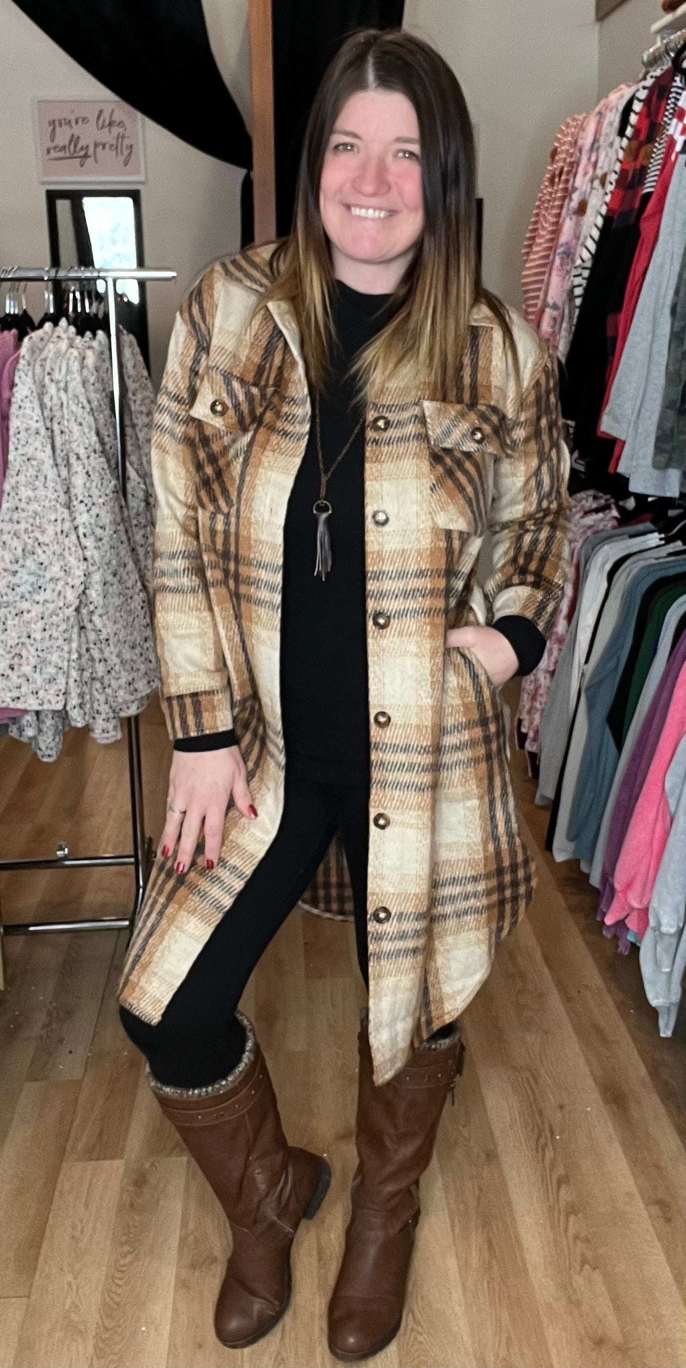 Long Plaid Flannel *Final Sale*