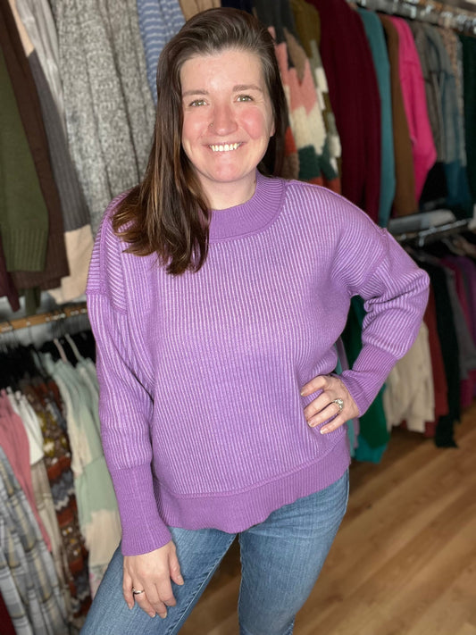 Exposed Seam Two Tone Sweater *Final Sale*