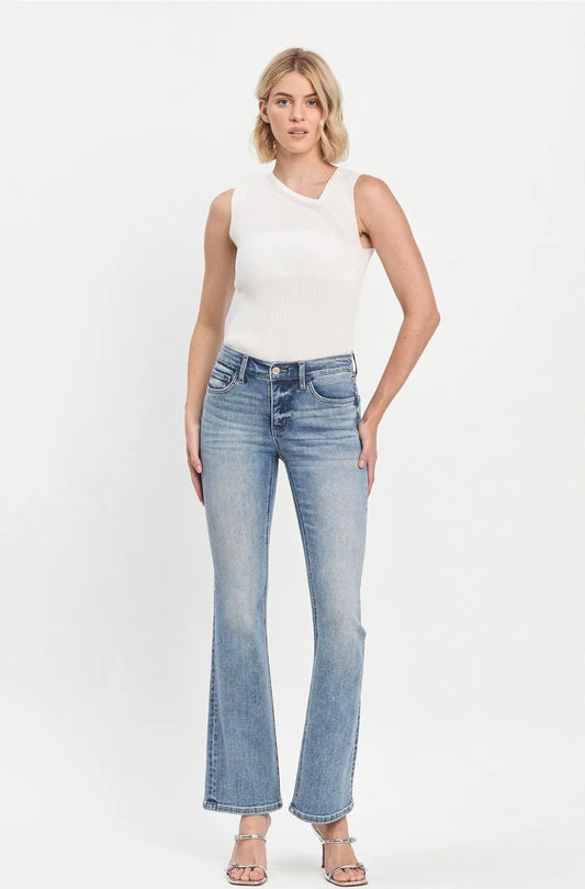 Mid Rise Full Length Bootcut Jeans