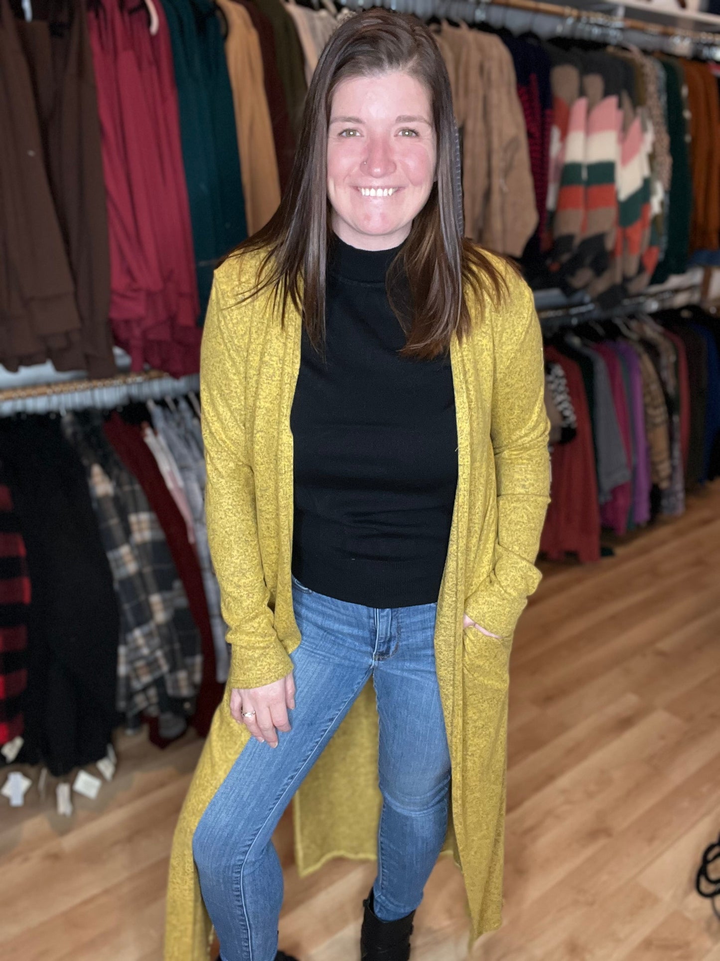 Long Sleeve Two Tone Hacci Duster Cardigan *Final Sale*