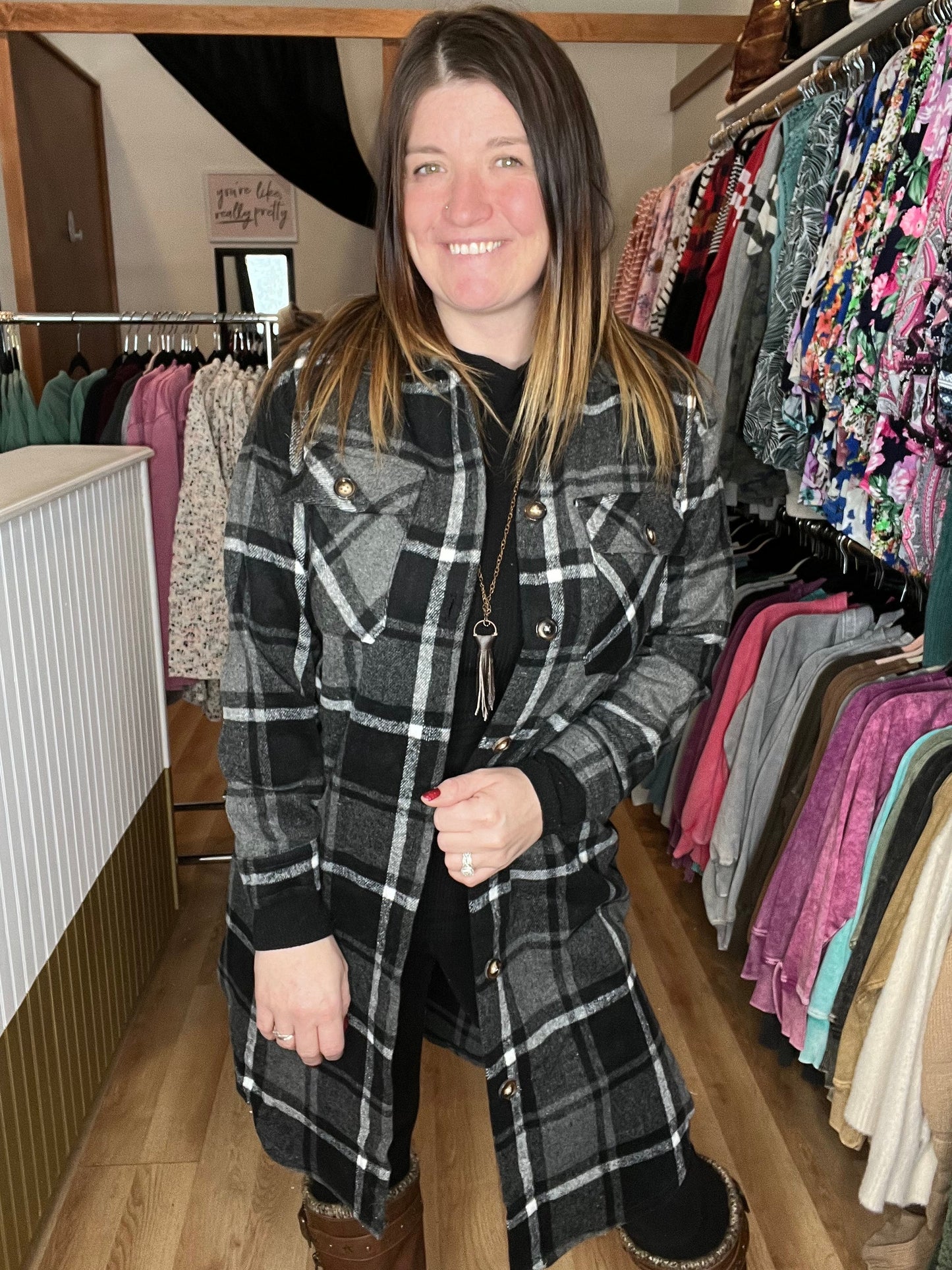 Long Plaid Flannel *Final Sale*