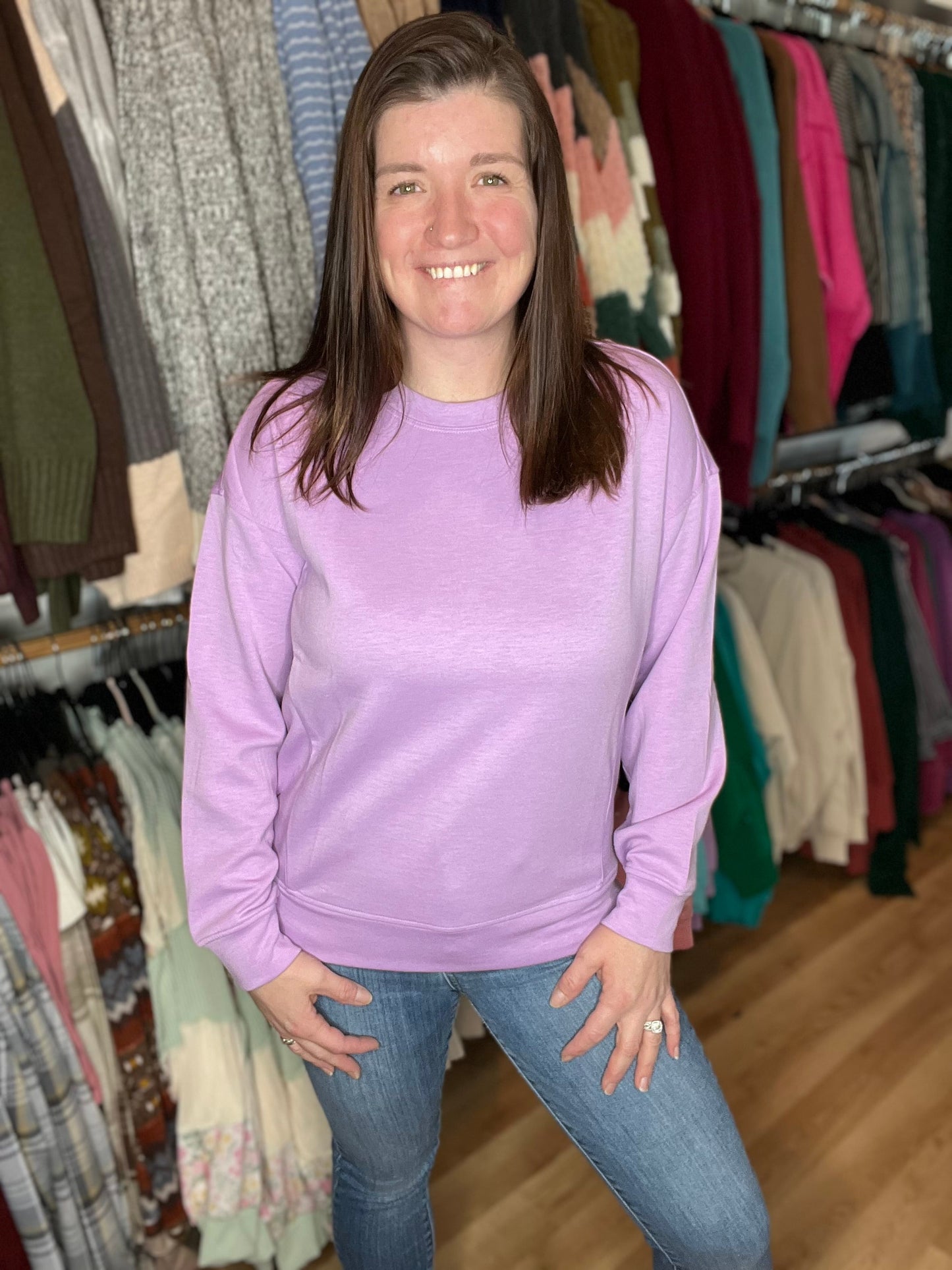 Round Neck Scuba Sweatshirt *Final Sale*