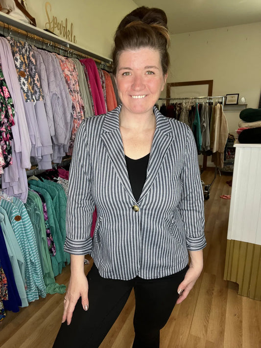 Navy Striped Blazer *Final Sale*