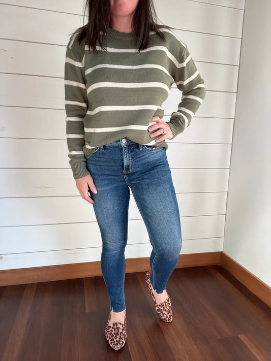 Vervet Tummy Control High Rise Crop Skinny Jeans