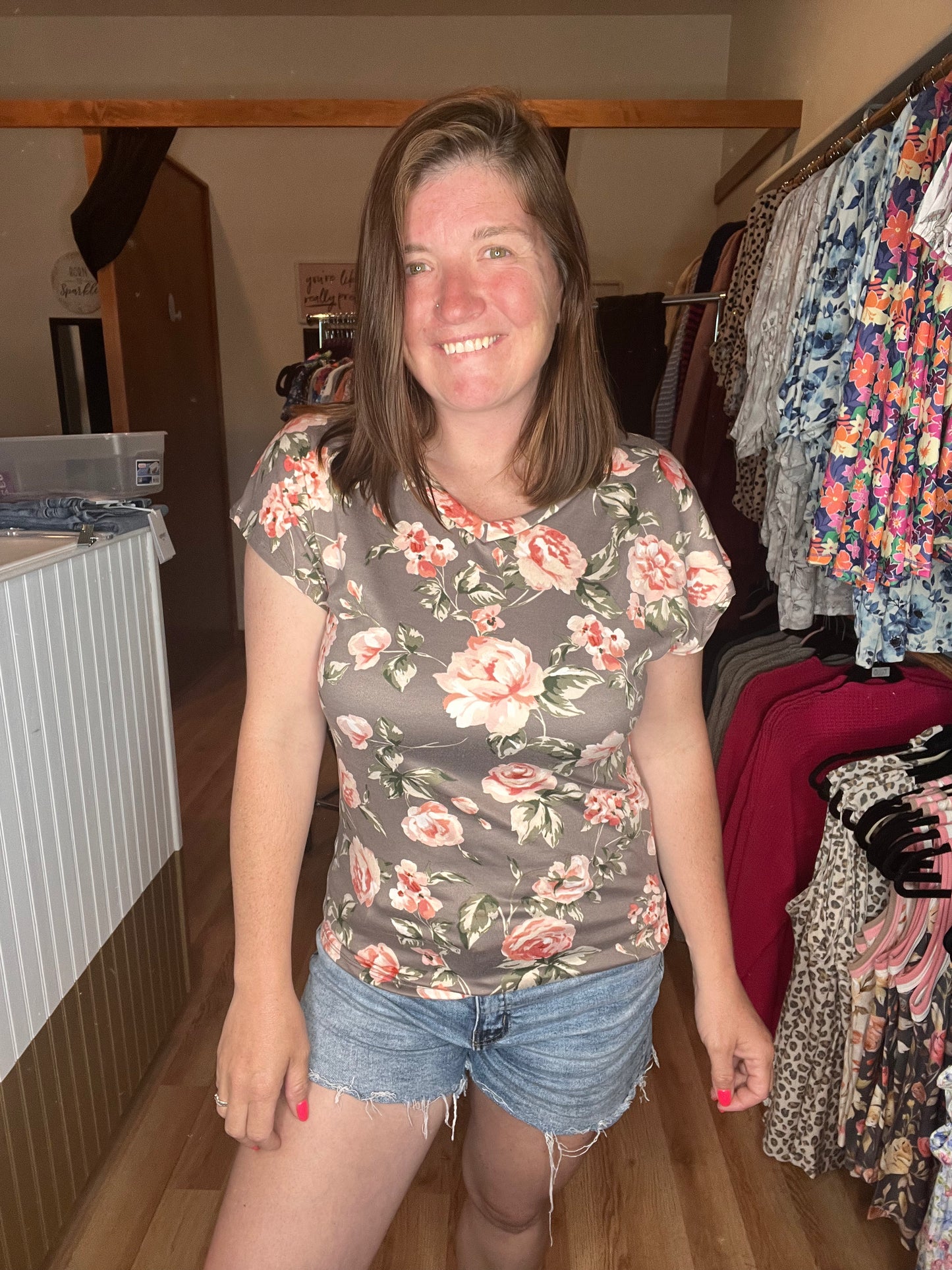 Rosy Days Floral Tee