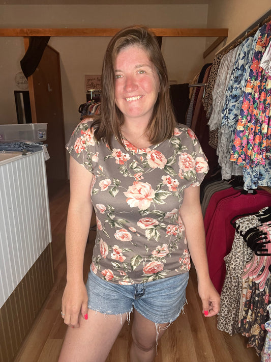 Rosy Days Floral Tee