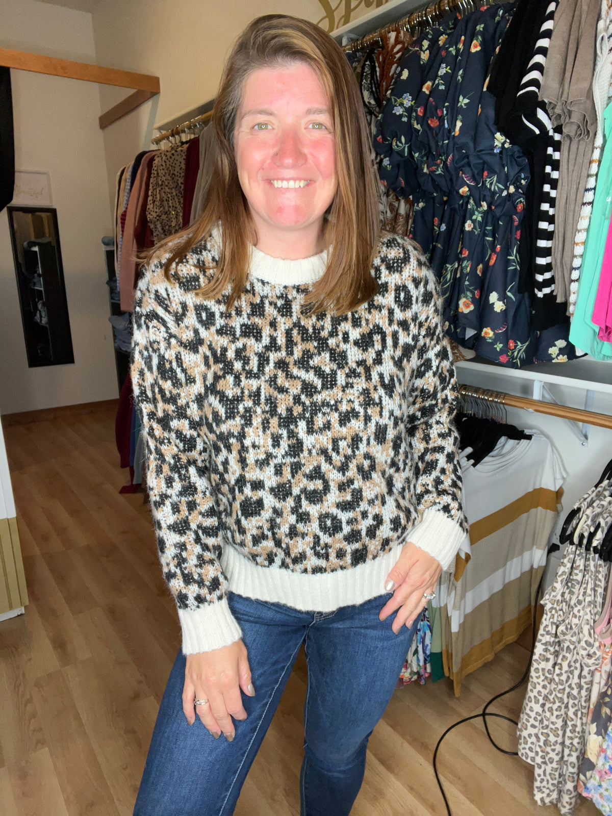 Cozy Wild Leopard Knit Sweater