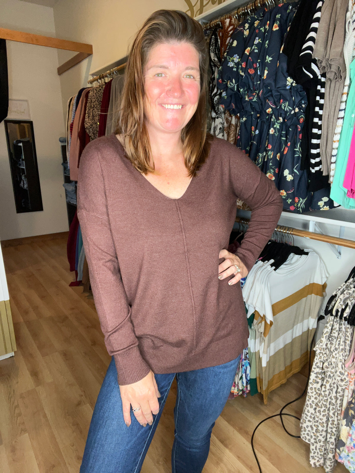 Athena Front Seam Soft Sweater