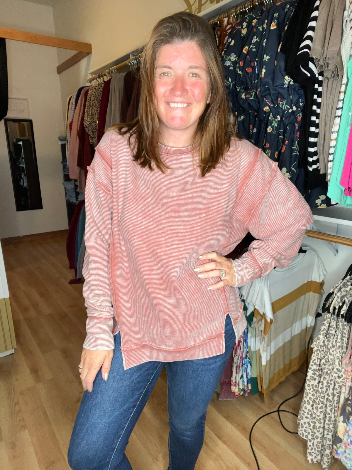 Vintage Wash Ribbed Pullover