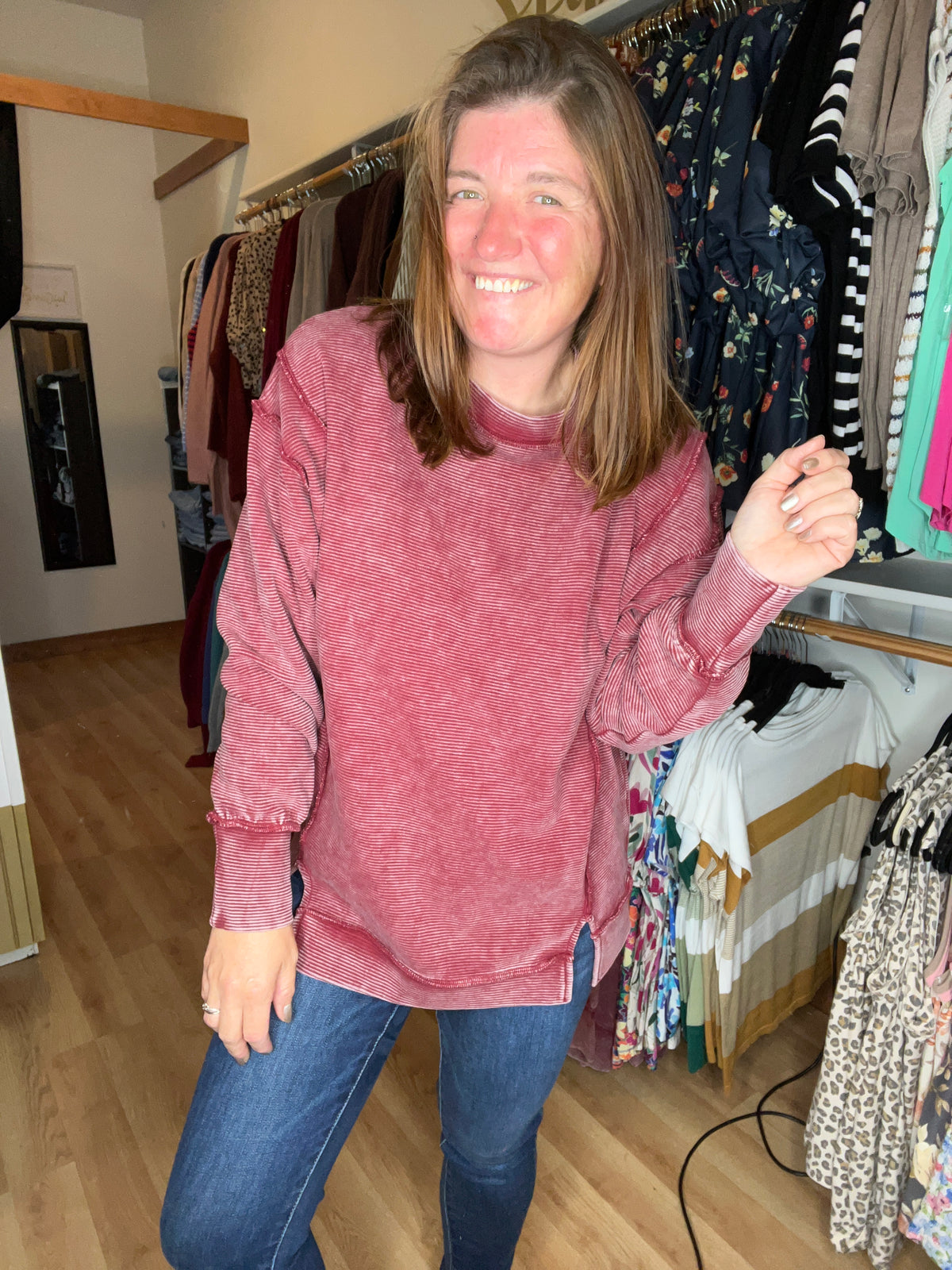 Vintage Wash Ribbed Pullover