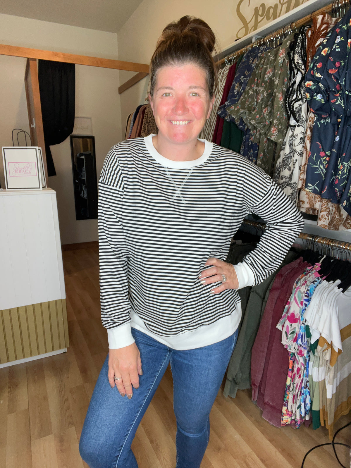Everyday Striped Rib Pullover