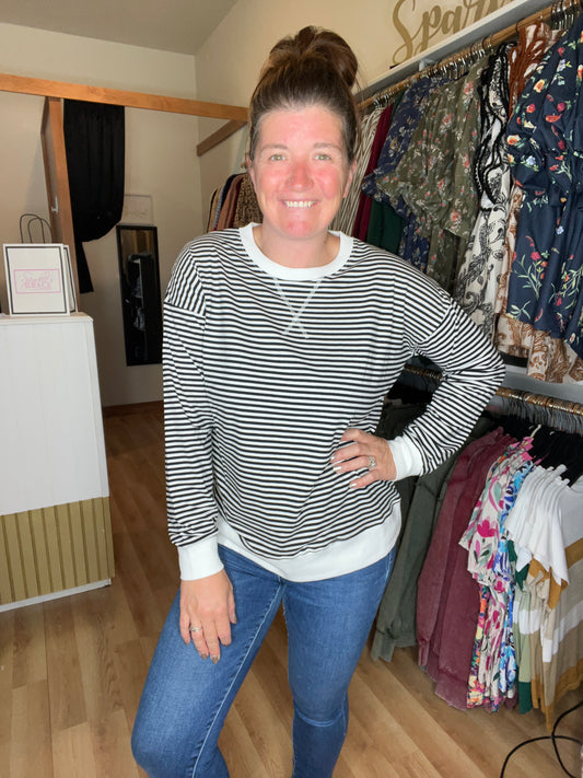 Everyday Striped Rib Pullover