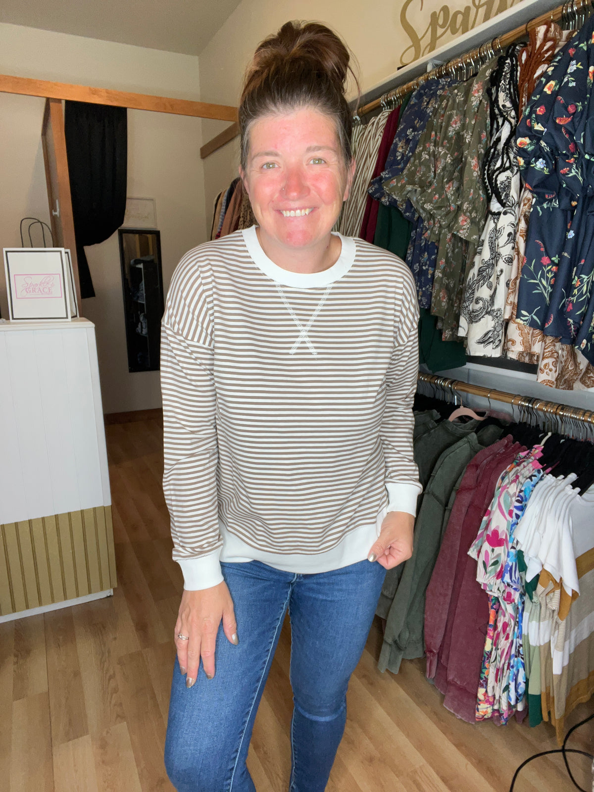 Everyday Striped Rib Pullover