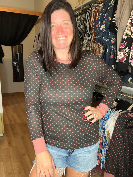 Polka Dot Contrast Trim