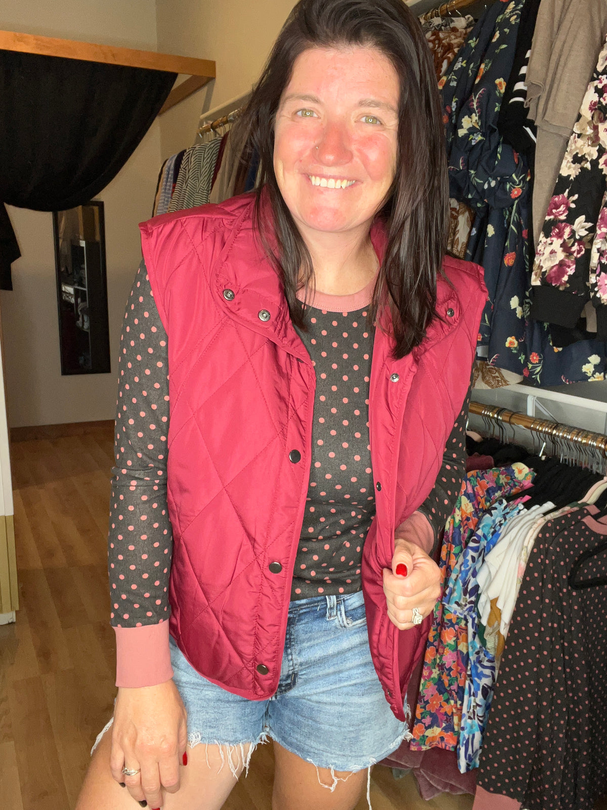 Polka Dot Contrast Trim