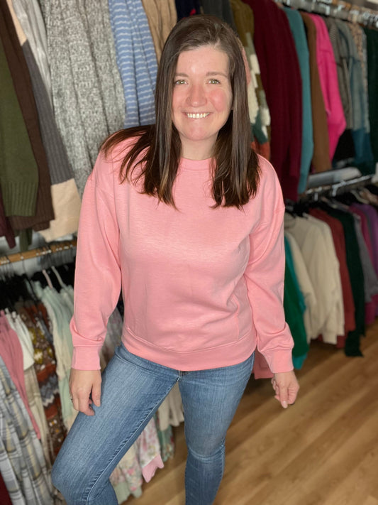 Round Neck Scuba Sweatshirt *Final Sale*