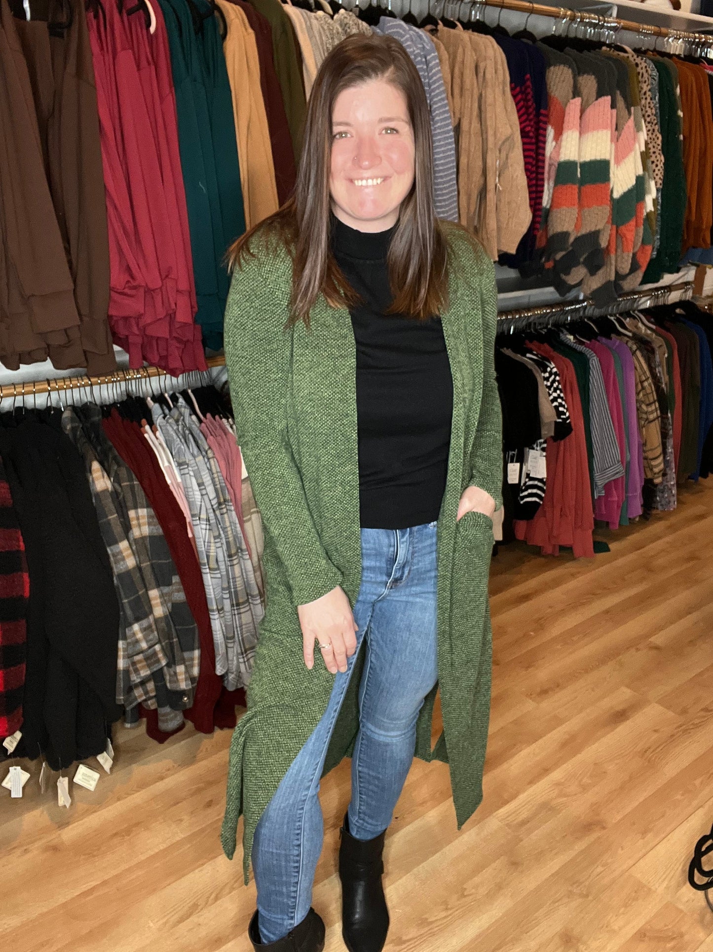 Long Sleeve Two Tone Hacci Duster Cardigan *Final Sale*