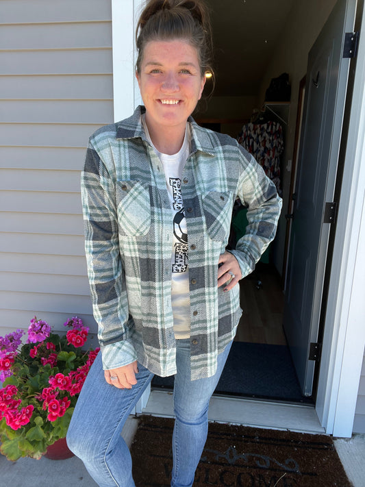 Brea Plaid Button Up Top *Final Sale*