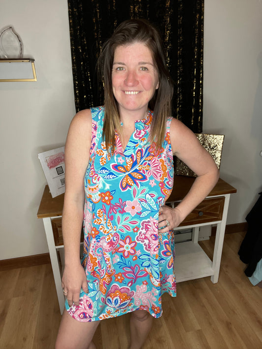 Lizzy Mandarin Neck Line Dress *Final Sale*